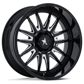 MSA M55 Commander Gloss Black Milled 24x10 Wheels/Rims (Full Set)